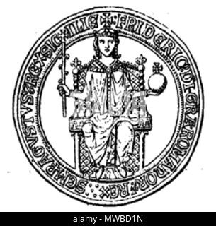 . Inglese: Federico II di Hohenstuaf . 1880. Germain Demay 228 ve2 Foto Stock