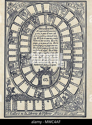 . Inglese: il gioco dell'oca (XIX secolo) dal negozio di stampa di Juan Francisco Piferrer in Barcellona. Deutsch: Gänsespiel (19. Jahrhundert) aus der Druckerei von Juan Francisco Piferrer in Barcellona. Español: Juego de la oca (siglo XIX) de la imprenta de Juan Francisco Piferrer en Barcelona. Català: Joc de la oca (segle XIX) de la impremta de Juan Francisco Piferrer a Barcellona. Xix secolo. Sconosciuto 182 el juego de la Oca - Juan Francisco Piferrer - Barcellona Foto Stock