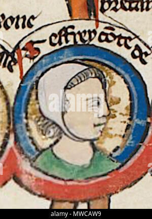 . Inglese: Geoffrey II di Bretagna Français : Geoffroy II de Bretagne ou Geoffroy Plantagenêt (1158-1186), Duc de Bretagne, fils d'Henri II Plantagenêt . Il XIII secolo. Anonimo 237 Geoffrey II di Bretagna Foto Stock