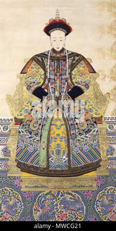 . Il funzionario ritratto imperiale della Dinastia Qing's imperatrice . Dinastia Qing. Pittore imperiale 187 Imperatrice XiaoMu Foto Stock