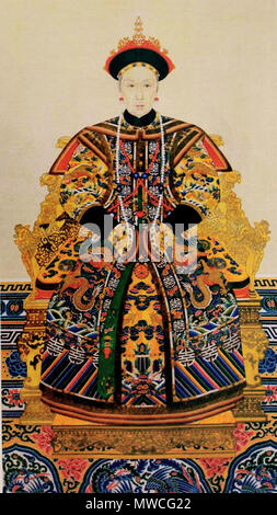 . Il funzionario ritratto imperiale della Dinastia Qing's imperatrice . Dinastia Qing. Pittore imperiale 187 Imperatrice XiaoQin Foto Stock