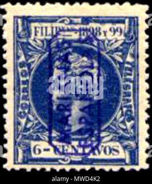 196 Estampilla española de las Islas Marianas 6 cent 1898-99 Foto Stock