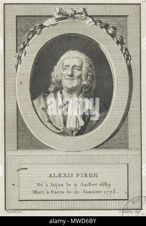 . Alexis Piron, 18x12 cm, Versailles, châteaux . Il XVIII secolo. d'après William Hamilton 264 Hamilton Alexis Piron Foto Stock