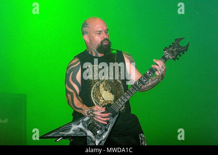 Cacciatrice chitarrista Kerry King performanti a Exit festival 2005, Novi-Sad, Serbia. Foto Stock