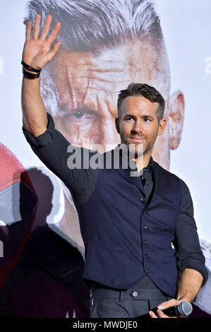 Tokyo, Giappone. 29 Maggio, 2018. Ryan Reynolds assiste il 'Deadpool 2' premiere in Roppongi Hills il 29 maggio 2018 a Tokyo, Giappone. | Verwendung weltweit Credito: dpa/Alamy Live News Foto Stock