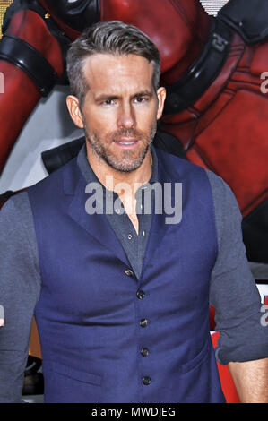 Tokyo, Giappone. 29 Maggio, 2018. Ryan Reynolds assiste il 'Deadpool 2' premiere in Roppongi Hills il 29 maggio 2018 a Tokyo, Giappone. | Verwendung weltweit Credito: dpa/Alamy Live News Foto Stock