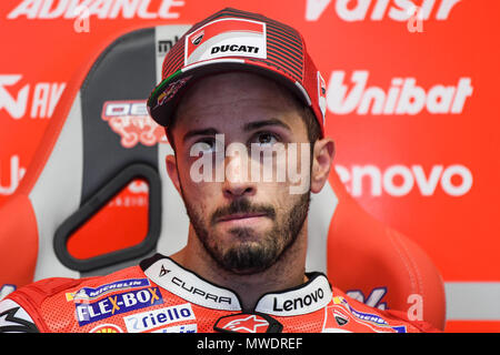 Sul circuito del Mugello, Scarperia, Italia. Il 1 giugno, 2018. Italiano moto Grand Prix, venerdì libero Andrea Dovizioso (Ducati) Credito: Azione Sport Plus/Alamy Live News Foto Stock