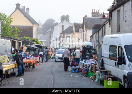 Villaggio annuale brocante in Le Merlerault, Normandia Foto Stock