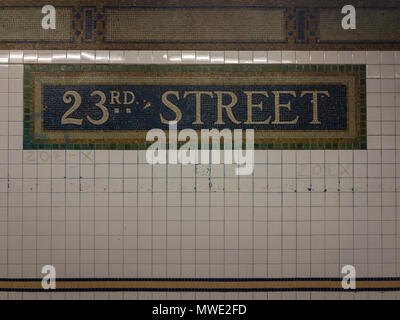 New York City - 8 Maggio 2018: 23rd Street La stazione della metropolitana di New York City. Foto Stock