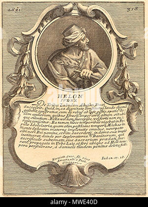 . Inglese: Frammento da Cronologia storica delle gesta di tutti i Patriarchi, i suoi capi i suoi giudici, di Re e Sacerdoti del popolo ebraico: Roma; 1751; p. 318. 19 febbraio 2013, 00:04:28. Bartholomeus Gajus 270 Chelon 1751 Foto Stock