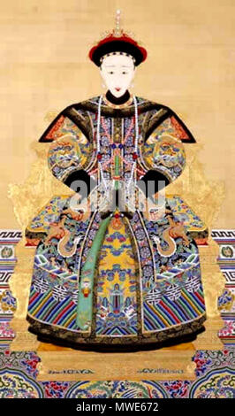 . Il funzionario ritratto imperiale della Dinastia Qing's imperatrice . Dinastia Qing. Pittore imperiale 187 Imperatrice XiaoQuan Foto Stock