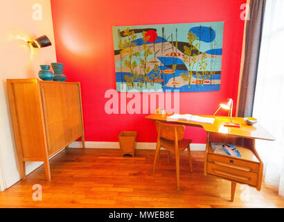 All'interno dell'appartement témoin, un museo flat nello stile degli anni cinquanta a Le Havre, Francia Foto Stock