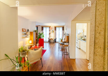 All'interno dell'appartement témoin, un museo flat nello stile degli anni cinquanta a Le Havre, Francia Foto Stock