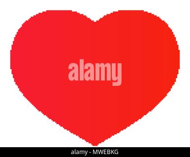 Semplice rosso comune icona cuore isolato su sfondo bianco Illustrazione Vettoriale