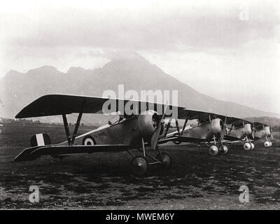 . Inglese: Nieuport Ni.17 unità sconosciuta e airfield . tra 1916 e 1918. Sconosciuto 301 Italiano Nieuport Ni.17 lineup Foto Stock