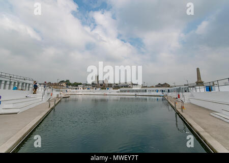 Jubille piscina Lido esterno piscina a Penzance in Cornovaglia Foto Stock