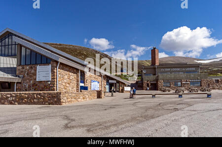 Cairngorm Mountain funicolare stazione base su Cairngorm il Cairngorms Speyside Highland Scozia UK Foto Stock