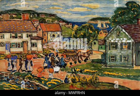 . Inglese: 'Marblehead,' acquerello, dell'artista americano Maurice Prendergast. La cortesia del Williams College Museo di arte. 1914-1915. Maurice Prendergast 395 Marblehead Maurice Prendergast Foto Stock