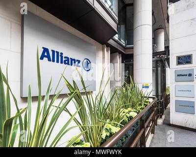 Allianz Insurance London Offices presso 60 Gracechurch Street nel distretto finanziario della città di Londra. Allianz Global Corporate & Specialty. Foto Stock