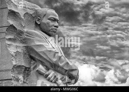 WASHINGTON DC, Stati Uniti d'America - 17 Maggio 2018 - Martin Luther King memorial sul giorno nuvoloso Foto Stock