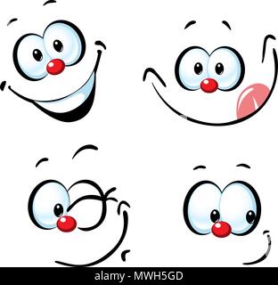 Vettore di divertenti cartoon - volto sorridente Illustrazione Vettoriale