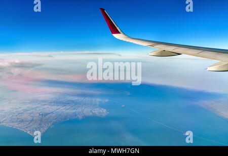 Vista del Kuwait da un aeroplano Foto Stock