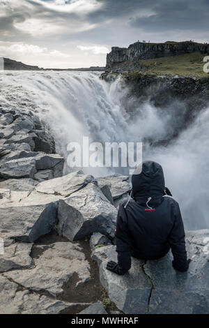 Potente cascata di Dettifoss Foto Stock