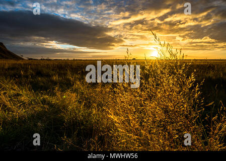 Tramonto nel sud dell'Islanda Foto Stock