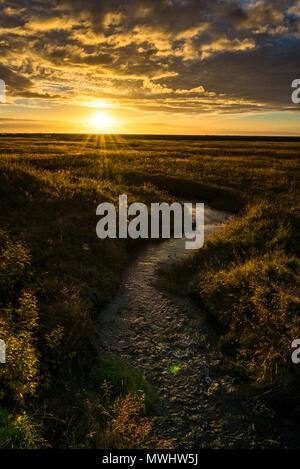 Tramonto nel sud dell'Islanda Foto Stock