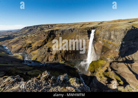Haifoss cascata nel sud dell'Islanda Foto Stock