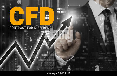 La CFD concetto è illustrato da parte dell'imprenditore. Foto Stock
