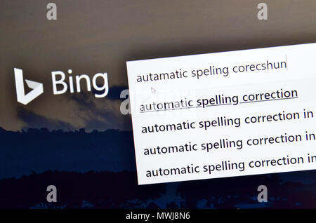 Computer screenshot: automatico di correzione ortografica Foto Stock