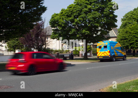 Velocità veicolo laser operanti in Broadway, Morecambe, Regno Unito Foto Stock