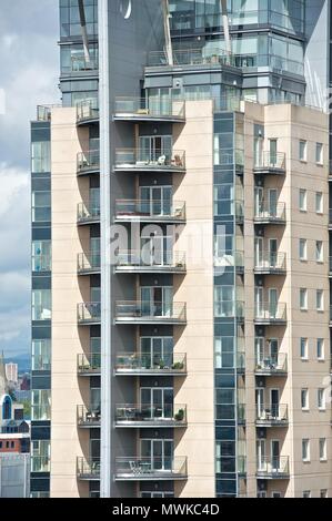 Il Quay West e vedute da, Salford Quays, Manchester Foto Stock