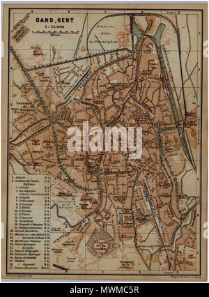 . Inglese: Plattegrond 1888 Gent . Il 13 marzo 2012. Sconosciuto 489 Plattegrond 1888 Gent Foto Stock