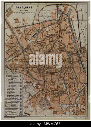 . Inglese: Plattegrond 1894 Gent . Il 13 marzo 2012. Sconosciuto 489 Plattegrond 1894 Gent Foto Stock