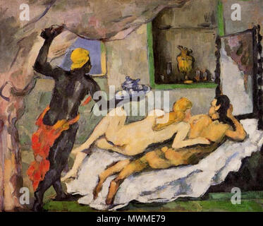 . Inglese: Paul Cezanne arte 471 Paul Cezanne pomeriggio su Napoli con un servo nero Foto Stock