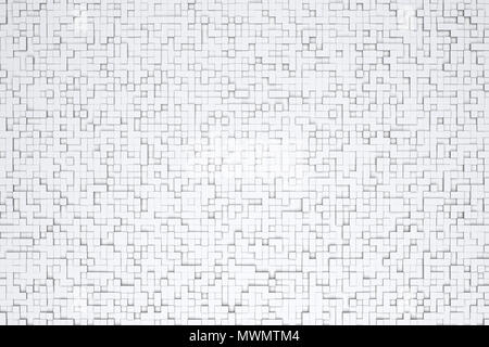 Abstract di colore bianco o grigio geometrico tridimensionale cubo piccolo Sfondo piastrelle Design Pattern Foto Stock