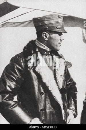 . Inglese: Un altro bel ritratto di Francesco Baracca. Tra il 1914 e il 1918. Sconosciuto 496 Ritratto di Francesco Baracca Foto Stock