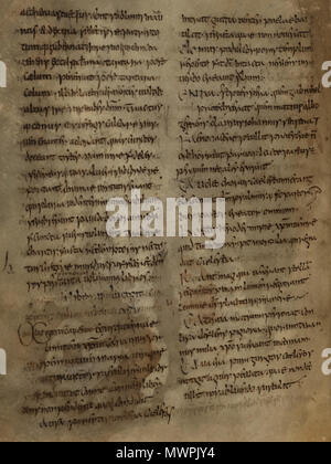 . Prima parte di una solis ortus cardine, il carme latino di Sedulio, sul folio 79v della cronaca Parker, il Corpus Christi College di Cambridge, MS 173. Originariamente dalla Chiesa di Cristo a Canterbury . 8th del IX secolo. scriba sconosciuto 550 Sedulio A solis ortus cardine Parker Cronaca Corpus Christi Cambridge MS 173 f79R Foto Stock