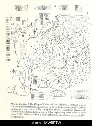 . Inglese: Hua I Gio Mappa di Cina e paesi barbari, uno dei due più importanti monumenti medievali cartografia cinese, scolpiti nella pietra +1137 ma probabilmente risalente circa +1040(da Chavannes)La dimensione dell'originale (che porta il pieno testo esplicativo) che è ora in Pei Lin Museum al Sian, è di circa 3 piedi quadrati. Il nome del geografo non è noto. Il 10 febbraio 2009 (secondo i dati EXIF). Questo file è privo di informazioni sull'autore. 286 Hua ho Thu, mappa della Cina e il contiguo paesi barbari Foto Stock