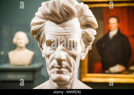 Washington DC, National Portraiture Gallery, Donald W, Reynolds Center for American Art & Portraiture, President Andrew Jackson, Marble, busto, DC100217024EdOnly Foto Stock