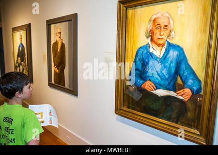 Washington DC DC, National Portrait Gallery, Donald W, Reynolds Center for American Art and Portraiture, Albert Einstein, fisico, pittura, ar Foto Stock
