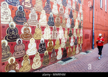 Washington DC, Logan Circle, quartiere Wall Art pedonale, Foto Stock