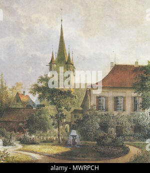 . "Schwaigern, Blick vom Schloßpark auf Schloß und Stadtkirche" . Il 14 ottobre 2006. da Pieter Francesco Peters (1818-1903), Aquarell, 1851 548 Schwaigern-Peters-1851 Foto Stock