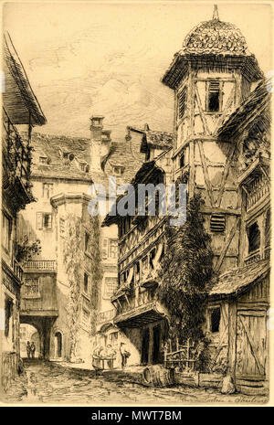 . Français : Strasburgo, Cour du Corbeau - gravure de Charles Pinet (19,5 x 28 cm) . 7 dicembre 2013, 21:41:15. Charles Pinet (1867-1932) nomi alternativi Charles F. Pinet Descrizione pittore francese Data di nascita e morte 22 Gennaio 1867 10 agosto 1932 Luogo di nascita e morte di Parigi, Francia Parigi, Francia sede di lavoro Paesi Bassi (1900 - 1925); Haarlem (1900 - 1925) Autorità di controllo : Q2960017 VIAF: 220256210 SUDOC: RKD 111639557: 95906 578 Strasburgo - Cour du Corbeau Foto Stock