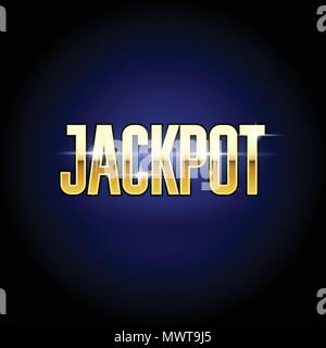 Jackpot golden iscrizione - casinò e grande vittoria poster Illustrazione Vettoriale