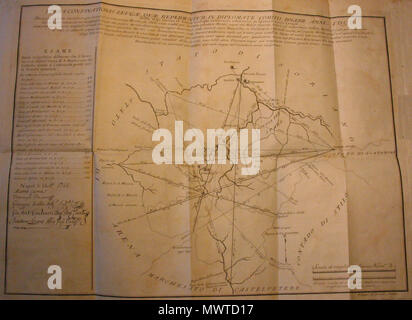 . Italiano: Mappa del 1765 del feudo della Certosa di Serra San Bruno. . Il 25 aprile 2009. GJo 121 Certosa di Serra San Bruno - Mappa del feudo (1765) Foto Stock