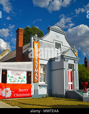 Il masonic hall di Tenterfield nel nord del Nuovo Galles del Sud, Australia, celebrare il Natale Foto Stock