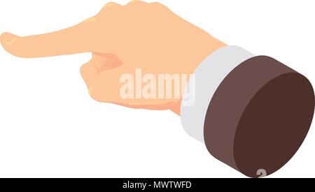 Un dito tocca l'icona di stile isometrico Illustrazione Vettoriale